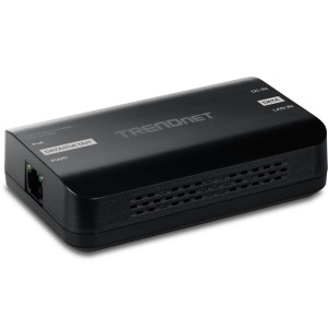 TRENDnet TPE-315GI 10 Gigabit PoE+ Injector, 30W power, magnetic wall mount, 54V DC Power adapter 